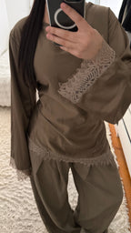 Haut fluide dentelle Marron | new collection