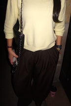 Pantalon wide leg brown