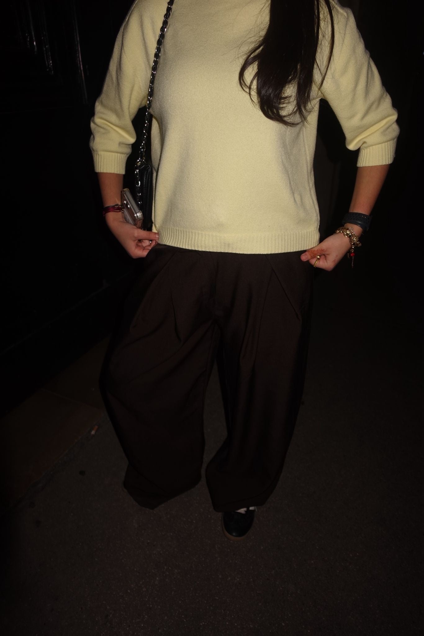 Pantalon wide leg black