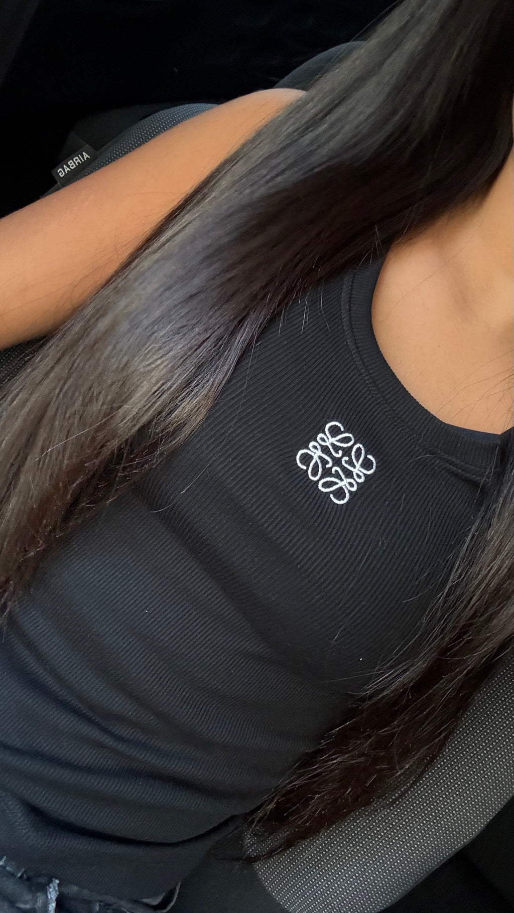 Top loewe côtelé noir