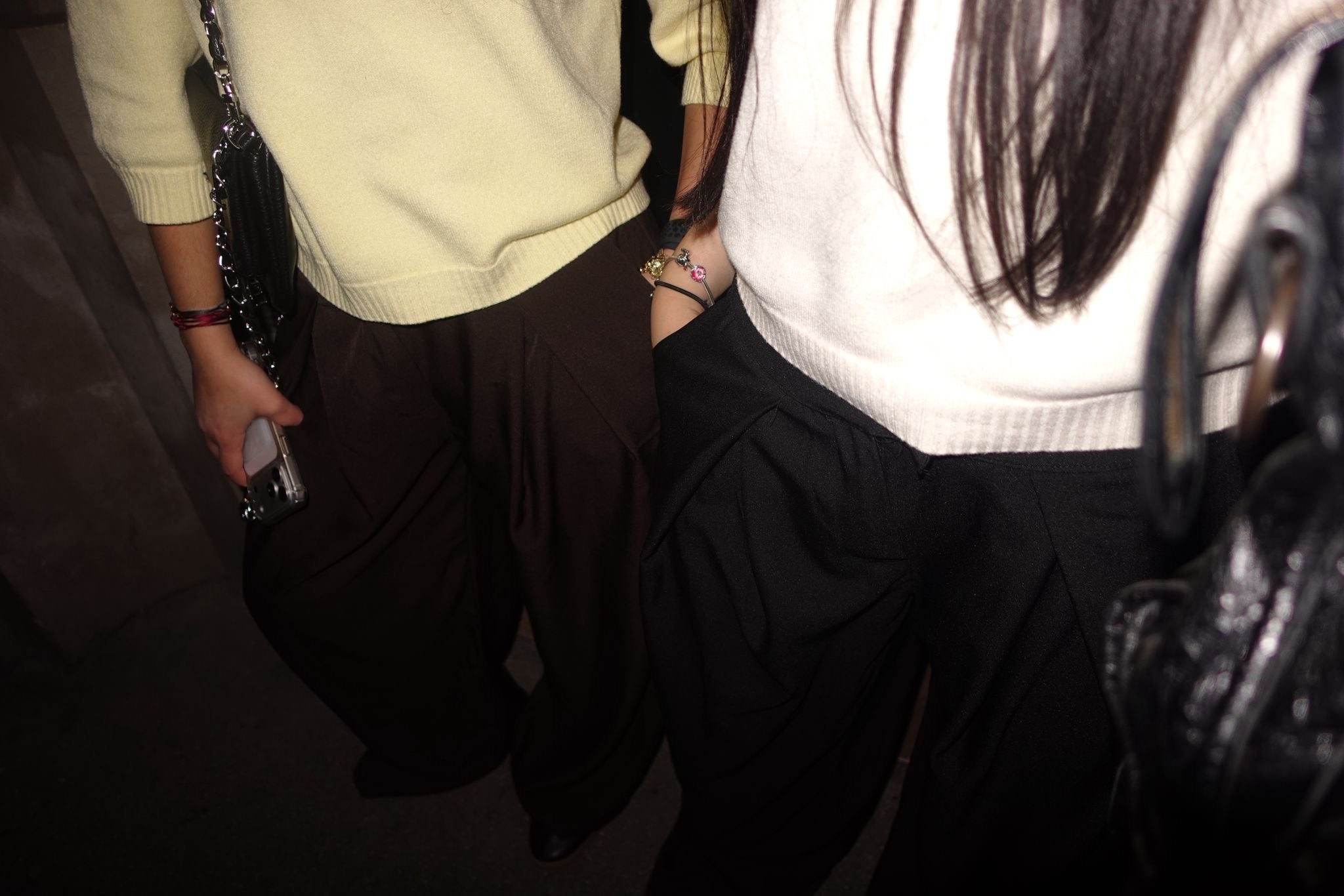 Pantalon wide leg brown